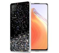 cadorabo Coque Compatible avec Xiaomi Mi 10T / Mi 10T Pro en Noir avec Paillettes - Housse de Protection en Silicone TPU Flexible avec Paillettes Scintillantes