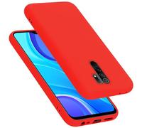 cadorabo Coque Compatible avec Xiaomi RedMi 9, Étui Housse en Silicone- Coque pour RedMi 9- Protection Antichoc, Anti-Empreintes- TPU Housse de Protection - Mat Liquid Red
