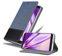 cadorabo Coque pour Alcatel 3 2019 en Bleu FONCÉ Noir - Housse Protection avec Fermoire Magnétique, Stand Horizontal et Fente Carte - Portefeuille Etui Poche Folio Case Cover