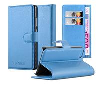 cadorabo Coque pour Apple iPhone 5 / iPhone 5S / iPhone SE en Bleu CÉLESTE - Housse Protection avec Fermoire Magnétique, Stand Horizontal et Fente Carte - Portefeuille Etui Poche Folio Case Cover