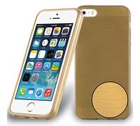 cadorabo Coque pour Apple iPhone 5 / iPhone 5S / iPhone SE en Or - Housse Protection Souple en Silicone TPU avec Anti-Choc et Anti-Rayures - Ultra Slim Fin Gel Case Cover Bumper
