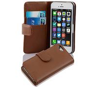 cadorabo Coque pour Apple iPhone 5C en Noisette Marron - Housse Protection en Similicuir Lisse avec Stand Horizontal et Fente Carte - Portefeuille Etui Poche Folio Case Cover