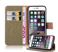 cadorabo Coque pour Apple iPhone 6 / iPhone 6S en Marrone Cappucino - Housse Protection avec Fermoire Magnétique, Stand Horizontal et Fente Carte - Portefeuille Etui Poche Folio Case Cover