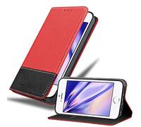 cadorabo Coque pour Apple iPhone 6 / iPhone 6S en Rouge Noir - Housse Protection avec Fermoire Magnétique, Stand Horizontal et Fente Carte - Portefeuille Etui Poche Folio Case Cover