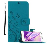 cadorabo Coque pour Apple iPhone 6 Plus/iPhone 6S Plus en Bleu Floral - Housse Protection en Design de Fleur -Magnétique, Stand Horizontal et 3 Fentes Cartes Portefeuille Etui Poche Folio Case Cover