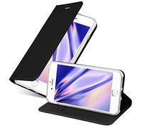 cadorabo Coque pour Apple iPhone 7 / 7S / 8 / SE 2020 en Classy Noir - Housse Protection avec Fermoire Magnétique, Stand Horizontal et Fente Carte - Portefeuille Etui Poche Folio Case Cover