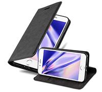 cadorabo Coque pour Apple iPhone 7 / 7S / 8 / SE 2020 en Noir Nuit - Housse Protection avec Fermoire Magnétique, Stand Horizontal et Fente Carte - Portefeuille Etui Poche Folio Case Cover