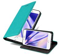 cadorabo Coque pour Apple iPhone 7 / 7S / 8 / SE 2020 en Turquoise PÉTROLE - Housse Protection avec Fermoire Magnétique, Stand Horizontal et Fente Carte - Portefeuille Etui Poche Folio Case Cover