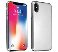 cadorabo Coque pour Apple iPhone X/XS en Metallic Argent - Housse Protection Rigide en Plastique Dur avec Anti-Choc et Anti-Rayures - Ultra Slim Fin Hard Case Cover Bumper
