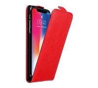 cadorabo Coque pour Apple iPhone X/XS en Rouge DE Pomme - Housse Protection en Style Flip avec Fermoire Magnétique - Etui Poche Folio Case Cover