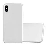 cadorabo Coque pour Apple iPhone XS Max en Metallic Argent - Housse Protection Souple en Silicone TPU avec Anti-Choc et Anti-Rayures - Ultra Slim Fin Gel Case Cover Bumper