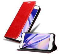 cadorabo Coque pour ASUS ZenFone 4 Max (5,2 Zoll) en Rouge DE Pomme - Housse Protection avec Fermoire Magnétique, Stand Horizontal et Fente Carte - Portefeuille Etui Poche Folio Case Cover