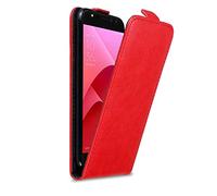 cadorabo Coque pour ASUS ZenFone 4 Selfie Pro en Rouge DE Pomme - Housse Protection en Style Flip avec Fermoire Magnétique - Etui Poche Folio Case Cover