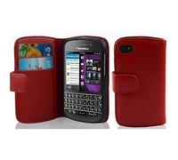 cadorabo Coque pour Blackberry Q10 en Rouge Cerise - Housse Protection en Similicuir Structuré avec Stand Horizontal et Fente Carte - Portefeuille Etui Poche Folio Case Cover