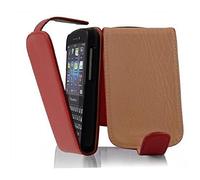 cadorabo Coque pour Blackberry Q10 en Rouge Cerise - Housse Protection en Style Flip en Similicuir Structuré - Etui Poche Folio Case Cover