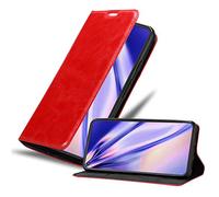 cadorabo Coque pour Google Pixel 5 en Rouge DE Pomme - Housse Protection avec Fermoire Magnétique, Stand Horizontal et Fente Carte - Portefeuille Etui Poche Folio Case Cover