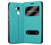cadorabo Coque pour Honor 5C en Turquoise Menthe - Housse Protection avec Stand Horizontal et Deux Fenêtres - Portefeuille Etui Poche Folio Case Cover