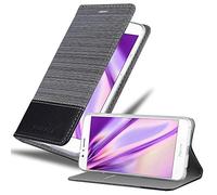 cadorabo Coque pour Honor 8 en Gris Noir - Housse Protection avec Fermoire Magnétique, Stand Horizontal et Fente Carte - Portefeuille Etui Poche Folio Case Cover