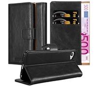cadorabo Coque pour HTC Desire 12 en Noir DE Jais - Housse Protection avec Fermoire Magnétique, Stand Horizontal et Fente Carte - Portefeuille Etui Poche Folio Case Cover