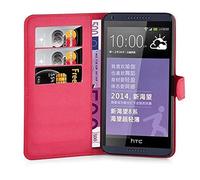 cadorabo Coque pour HTC Desire 816 en Rouge Cerise - Housse Protection avec Fermoire Magnétique, Stand Horizontal et Fente Carte - Portefeuille Etui Poche Folio Case Cover