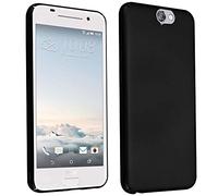 cadorabo Coque pour HTC One A9 en Metallic Noir - Housse Protection Rigide en Plastique Dur avec Anti-Choc et Anti-Rayures - Ultra Slim Fin Hard Case Cover Bumper