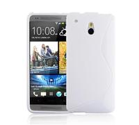 cadorabo Coque pour HTC One M4 Mini (1.Gen.) en Blanc - Housse Protection Souple en Silicone TPU avec Anti-Choc et Anti-Rayures - Ultra Slim Fin Gel Case Cover Bumper