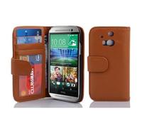 cadorabo Coque pour HTC One M8 (2. Gen.) en Noisette Marron - Housse Protection avec Fermoire Magnétique et 3 Fentes Cartes - Portefeuille Etui Poche Folio Case Cover