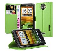 cadorabo Coque pour HTC One X/X+ en Vert Perroquet - Housse Protection avec Fermoire Magnétique, Stand Horizontal et Fente Carte - Portefeuille Etui Poche Folio Case Cover