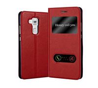 cadorabo Coque pour Huawei Nova Plus en Rouge Safran - Housse Protection avec Stand Horizontal et Deux Fenêtres - Portefeuille Etui Poche Folio Case Cover