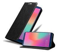 cadorabo Coque pour Huawei P Smart 2019 en Noir Nuit - Housse Protection avec Fermoire Magnétique, Stand Horizontal et Fente Carte - Portefeuille Etui Poche Folio Case Cover