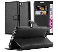 cadorabo Coque pour Huawei P10 en Noir DE Jais - Housse Protection avec Fermoire Magnétique, Stand Horizontal et Fente Carte - Portefeuille Etui Poche Folio Case Cover