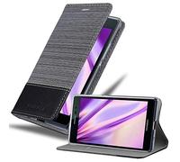 cadorabo Coque pour Huawei P7 en Gris Noir - Housse Protection avec Fermoire Magnétique, Stand Horizontal et Fente Carte - Portefeuille Etui Poche Folio Case Cover