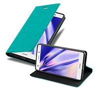 cadorabo Coque pour Huawei P8 Lite 2017 en Turquoise PÉTROLE - Housse Protection avec Fermoire Magnétique, Stand Horizontal et Fente Carte - Portefeuille Etui Poche Folio Case Cover
