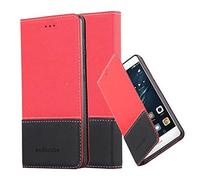 cadorabo Coque pour Huawei P9 en Rouge Noir - Housse Protection avec Fermoire Magnétique, Stand Horizontal et Fente Carte - Portefeuille Etui Poche Folio Case Cover
