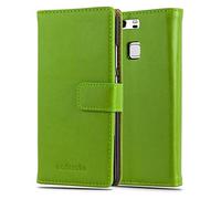 cadorabo Coque pour Huawei P9 en Vert PRÈ - Housse Protection avec Fermoire Magnétique, Stand Horizontal et Fente Carte - Portefeuille Etui Poche Folio Case Cover