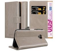 cadorabo Coque pour Huawei Y330 en Marrone Cappucino - Housse Protection avec Fermoire Magnétique, Stand Horizontal et Fente Carte - Portefeuille Etui Poche Folio Case Cover
