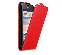 cadorabo Coque pour Huawei Y330 en Rouge DE Pomme - Housse Protection en Style Flip avec Fermoire Magnétique - Etui Poche Folio Case Cover