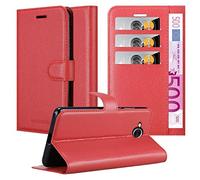 cadorabo Coque pour Huawei Y6 2017 en Rouge Cerise - Housse Protection avec Fermoire Magnétique, Stand Horizontal et Fente Carte - Portefeuille Etui Poche Folio Case Cover