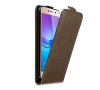 cadorabo Coque pour Huawei Y6 2017 / Y5 2017 en Marron CAFÉ - Housse Protection en Style Flip avec Fermoire Magnétique - Etui Poche Folio Case Cover