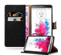 cadorabo Coque pour LG G3 en Noir DE Jais - Housse Protection avec Fermoire Magnétique, Stand Horizontal et Fente Carte - Portefeuille Etui Poche Folio Case Cover