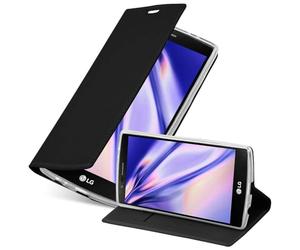 cadorabo Coque pour LG G4 en Classy Noir - Housse Protection avec Fermoire Magnétique, Stand Horizontal et Fente Carte - Portefeuille Etui Poche Folio Case Cover
