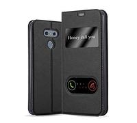 cadorabo Coque pour LG G6 en Noir COMÈTE - Housse Protection avec Stand Horizontal et Deux Fenêtres - Portefeuille Etui Poche Folio Case Cover