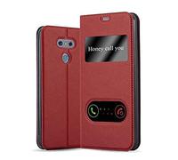 cadorabo Coque pour LG G6 en Rouge Safran - Housse Protection avec Stand Horizontal et Deux Fenêtres - Portefeuille Etui Poche Folio Case Cover
