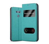 cadorabo Coque pour LG G6 en Turquoise Menthe - Housse Protection avec Stand Horizontal et Deux Fenêtres - Portefeuille Etui Poche Folio Case Cover