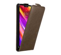 cadorabo Coque pour LG G7 ThinQ en Marron CAFÉ - Housse Protection en Style Flip avec Fermoire Magnétique - Etui Poche Folio Case Cover