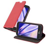 cadorabo Coque pour LG K3 2017 en Rouge DE Pomme - Housse Protection avec Fermoire Magnétique, Stand Horizontal et Fente Carte - Portefeuille Etui Poche Folio Case Cover