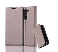 cadorabo Coque pour LG K7 2017 en Marron CAFÉ - Housse Protection avec Fermoire Magnétique, Stand Horizontal et Fente Carte - Portefeuille Etui Poche Folio Case Cover