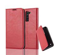 cadorabo Coque pour LG K7 2017 en Rouge DE Pomme - Housse Protection avec Fermoire Magnétique, Stand Horizontal et Fente Carte - Portefeuille Etui Poche Folio Case Cover