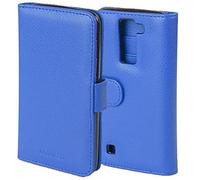 cadorabo Coque pour LG K8 2016 en Bleu CÉLESTE - Housse Protection avec Fermoire Magnétique et 3 Fentes Cartes - Portefeuille Etui Poche Folio Case Cover