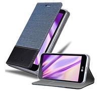 cadorabo Coque pour LG X Screen en Bleu FONCÉ Noir - Housse Protection avec Fermoire Magnétique, Stand Horizontal et Fente Carte - Portefeuille Etui Poche Folio Case Cover